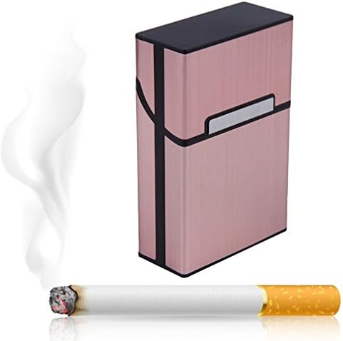 FLAVORAL NEW Personality Creative Aluminum Smoking Cigarette Case Fashion Pocket Box Storage Container Rose gold