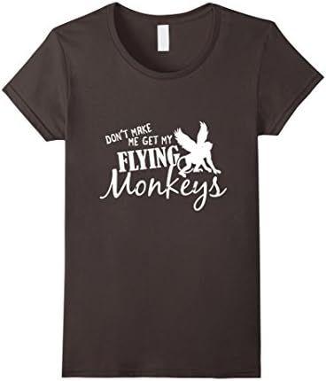 Womens Flying Monkeys T Shirt - Don't Make Me Get My Flying Monkeys Medium Asphalt