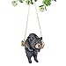 Collections Etc Swinging Black Bear Woodland Animal Hanging Garden Decoration