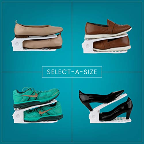 Homeries Shoe Organizer Slots (18 Pack) Space Saving Adjustable Shoes Organizer Rack for
