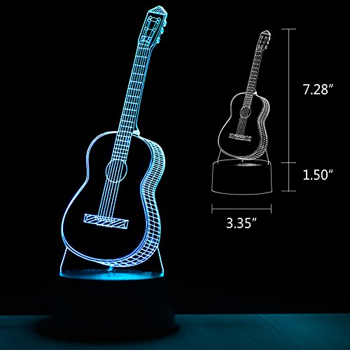image for YiaMia Guitar 3d Optical Illusion Night Light Music Decorations Lamp R