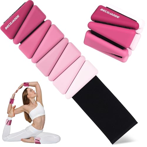 BECOJADDE Ankle Weights Set von 2 (Je 0.9kg) für Frauen Männer Gewichtsmanschetten für Beine und Arme Adjustable Handgelenk Gewichte for Home Pilates 