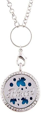 New Chic Diffuser Portable Dad Mom Locket Pendant Essential Oil Diffuser Necklace Perfume Aromatherapy Gift Blessed Silver