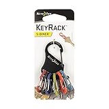 Nite Ize Keyrack, Stainless Steel Carabiner Key Chain with 6 Colorful Plastic S-Biners To Hold + Identify Keys, Bright Multi Colored
