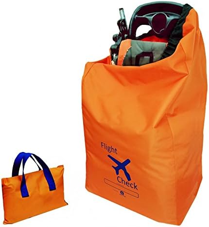 Gate Check Bag for Single & Double Stroller Travel Bag | Extra Large & Ultra Durable - Includes Padded Shoulder Straps for Comfort & Durability - Stroller Bag for Air Plane with Pouch - Bonus E-Book