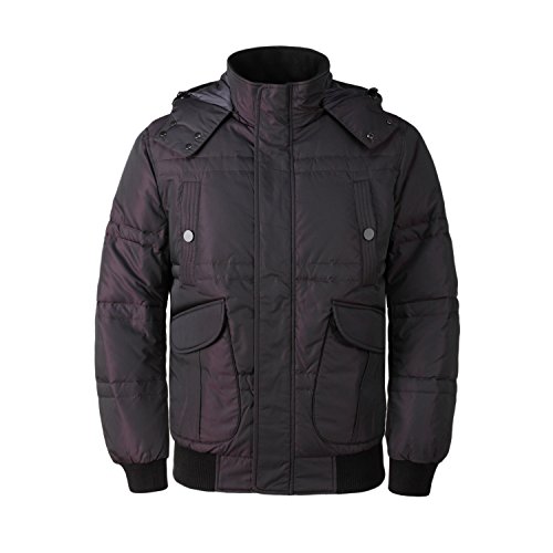 Men's Winter Thicken Ribbed Cuff Hood Down Outerwear Jacket