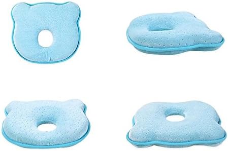 Newborn Baby Pillow Infant Memory Foam Pillow Head-shaping Pillow (0-12 Months) Light Blue