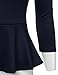 NINEXIS Women's Round Neck 3/4 Sleeve Peplum Top NAVY L