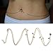 Maggie 1 Piece Crystal Navel Belly Button Ring with Waist Chain Piercing Body Jewelry,Gold