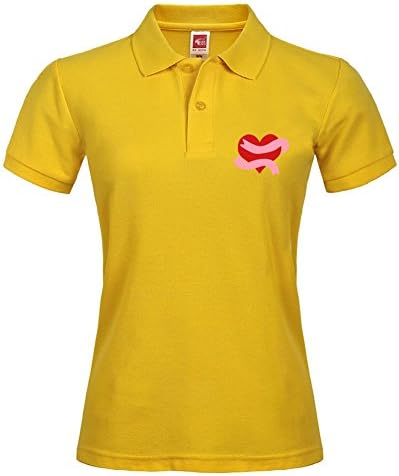 Women Performance Polo Shirt Breathable Short Sleeve Tee Heart Endless Love Specail Style