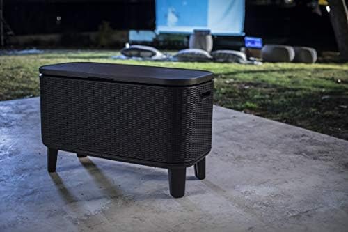 Bevy Bar - Mesa Nevera para Exterior y Jardín, Capacidad 60L, Color Grafito