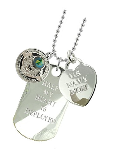 Plated Navy Mom Dog Tag MF