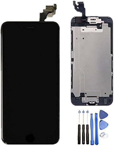 LLLtrade For iPhone 6 Plus (5.5 inch) Full Assembly Replacement LCD Display Screen, Facing Proximity Sensor + Ear Speaker+ Front Camera + Home Button (Without Touch ID) (Black)