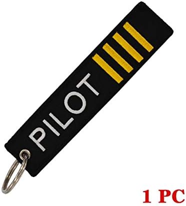 lotuwio Remove Before Flight Chain Keychain Launch Key Chain Bijoux Keychains For Motorcycles And Cars Black Key Tag Embroidery Key Fobs Pilot