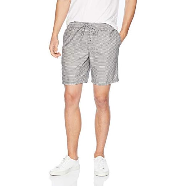 Hang Ten Men's Hybrid Short (Khaki Striped, 32) at Amazon Men's