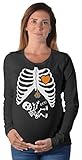 Halloween - Pregnant Skeleton Xray Costume Maternity Long Sleeve Shirt