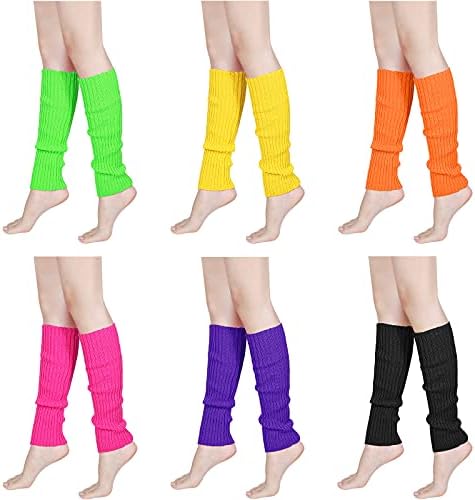 Neon Leg Warmers 80s Style - Retro Tanz Accessoire