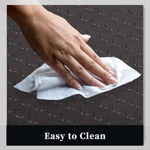 GOOFCXO 16.4 x 3.3Ft Coin-Grip Garage Floor Mat 3MM Thickness Heavy Duty Garage Floor Rubber Mat Non-Slip Rubber Floor Mat Garage Flooring Mat for Garage Industry Home Gym Workshop, Black