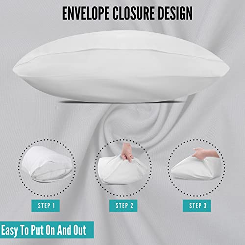 Glarea Pillow Cases Standard Size Bulk 24 Pack White Pillow Cases