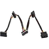 Monoprice 108794 24-Inch 4-Pin Molex Male to 4 15-Pin SATA II Female Power Cable Net Jacket