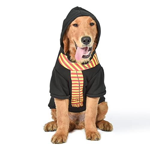 Harry Potter Gryffindor Dog Hoodie with Faux Scarf - Officially Licensed Dog Ap…