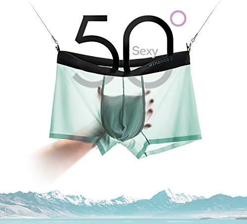 SAOCOOL Men's Boxer Briefs, Microfiber Underwear Comfortable Elastic Underpants Ice Silk Quick Dry 2 Pack (Medium)