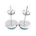 ZENGORI 1 Pair 7MM 925 Sterling Silver Round Natural Turquoise Stud Earrings for Women SS186