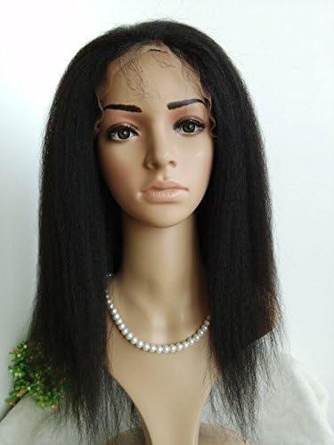7A GRADE INDIAN REMY HUMAN HAIR,GLUELESS SILK TOP ITALIAN YAKI WIG,BLEACHED KNOTS AND BABY HAIR,WIG FOR BLACK WOMEN,IN STOCK HUMAN HAIR WIG (14inch/ #1b, small cap size)