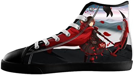 Classic Lace-up Men's High Top Rubber Sole Canvas Shoes RWBY Anime Design