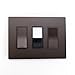 Legrand - PASS & SEYMOUR RWP263DBCC6 Radiant 3 Gang Screwless Plastic Wall Plate, Decorative wall plate, Dark Bronze