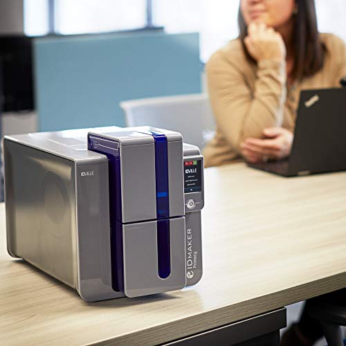 ID Maker Primacy Professional ID Card Printer - Prints Premium Quality Pictures Fast & Easy - Easiest to Use Software - 2-Sided Badge Printer Machine