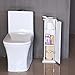 HOMCOM Toilet Paper Cabinet, Small Bathroom Corner Floor Cabinet with Doors and Shelves, Thin Storage Bathroom Organizer for Paper Shampoo, White