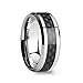 Titanium Wedding Rings Black Carbon Fiber Inlay for Men