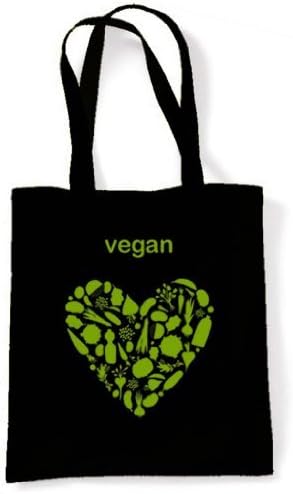 Vegan Tote Bags With Heart Logo, Vegan Gifts for Women, Re-Usable Eco Gifts With Long Handles for Carrying over the Shoulder