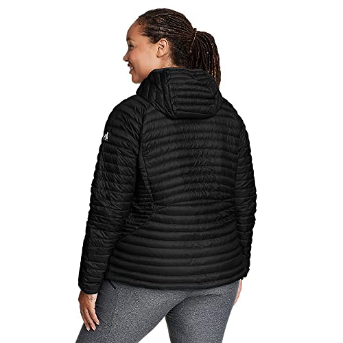 Eddie Bauer Women's MicroTherm 2.0 Down Hooded Jacket, Black, Medium