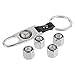 eXeAuto a-54 Silver Tire Valve Stem Air Caps Cover and Keychain Combo Set for Mercedes Benz