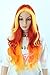 Topcosplay Womens Wigs Long Wave Devil Fire Wig Ombre Colorful Wigs Halloween Costume Cosplay Party Wig Red Orange Yellow