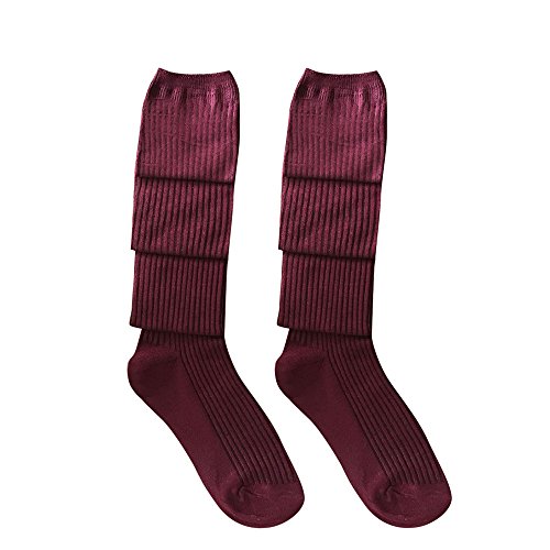 Sexy Socks For Women, Girls Ladies Women Thigh High Over the Knee Socks Long Cotton Stockings Warm,Women's Clothing,Wine - Thumbnail 3