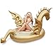 Geekper Inflatable Giant Golden Dragon Pool Floats, 104.3 x 49.2 x 78.8 inch Party Toys for Adults Kids, Outdoor Vacation Beach Loungers Lake Ride-ons River Raft