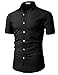 H2H Mens Slim Fit Solid Short Sleeves Dress Shirts of Various Colors
