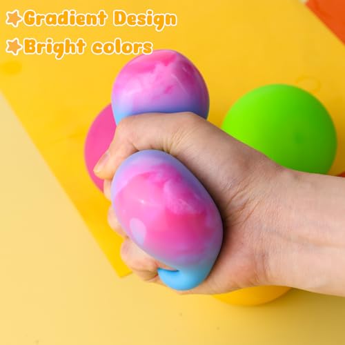 AMOR PRESENT 4PCS Dough Squeeze Balls, Color Changing Fidget Toy Stretchy Stress Balls for Teens Anxiety Relief Autism Hand Exercise 4 Colors