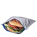 Reusable Sandwich Bags - Best Insulated Bag to Keep your Snacks and Lunch Cool & Fresh - Easy Ziploc Closure - 100% Environmental Friendly - Waterproof & Easy Cleaning | Silver Color (Pack of 2)