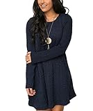 Mansy Womens Knitted Crewneck Sweater Dress Blue Medium