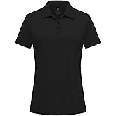 BGOWATU Women's Polo Shirts Golf Tennis Shirts Short Sleeve 3 Buttons Collared Casual Top UV Sun Protection Dry Fit