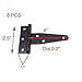 Geesatis Set of 8 Black Iron T Hinge Door Gate Cabinet Shed Hinge Wrought Hardware, Heavy Duty, Easy Installation, Length 4
