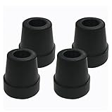 Ez2care Folding Quad Cane Tip, Black, Fit 1/2