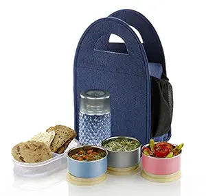 Premium Air-Tight Stainless Steel Lunch Box for School, Office & College with Bag - 5 Container Lunch Box
