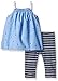 Nautica Girls' Printed Tunic with Capri Legging Set, Light Chambray, 12 Months