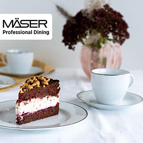 MÄSER 931532 Professional Dining Kaffeeservice für 6 Personen in Weiß mit Goldrand, 18-teiliges Kaffeegeschirr Set… – Bild 6
