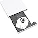 External CD Drive，DLIUZ USB 3.0 Portable Slim External Drive, CD/DVD-RW Drive, CD-RW Rewriter Burner For High Speed Data Transfer for Laptop Notebook PC Desktop Computer (White)